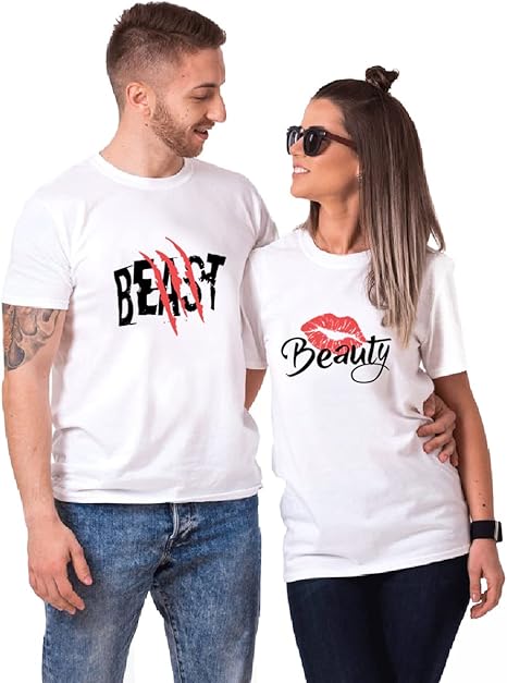 Beast Beauty Matching Couple Shirt for Husband Wife, Matching T-Shirt for Lover