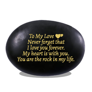 Anniversary Wedding Gifts for Him Her Boyfriend Girlfriend Husband Wife, Unique Engraved Rock Gifts with Romantic Words