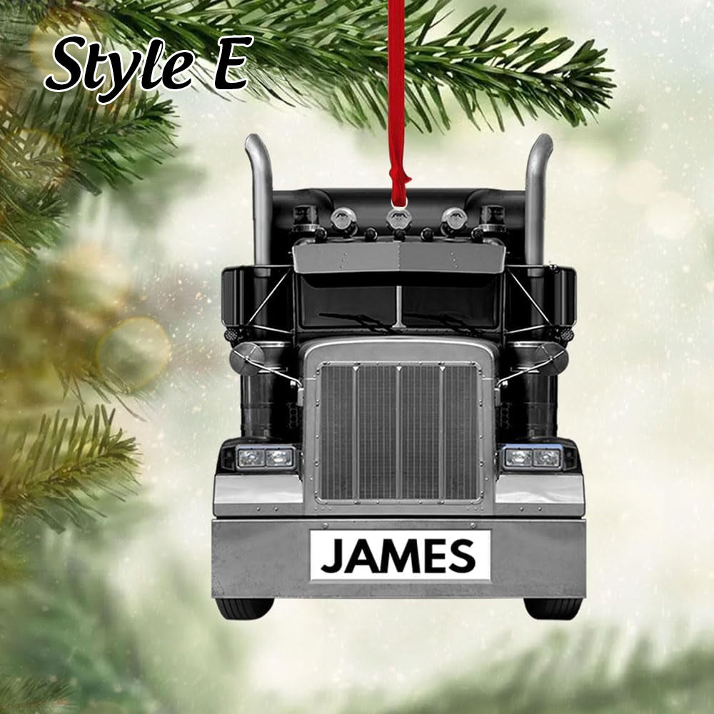 Personalized Christmas Ornament, Christmas Gift for Trucker, Truck Car Vehicle Christmas Ornament, Truck Ornament with Custom Name, Truck Christmas Ornament, Car Hanging Gifts