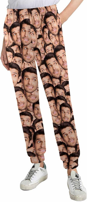 Custom Face Sweatpants with Picture, Personalized Smiley Photo Sweatpants, Funny Sweatpants with face,Funny Sweatpants Gifts for Men Women