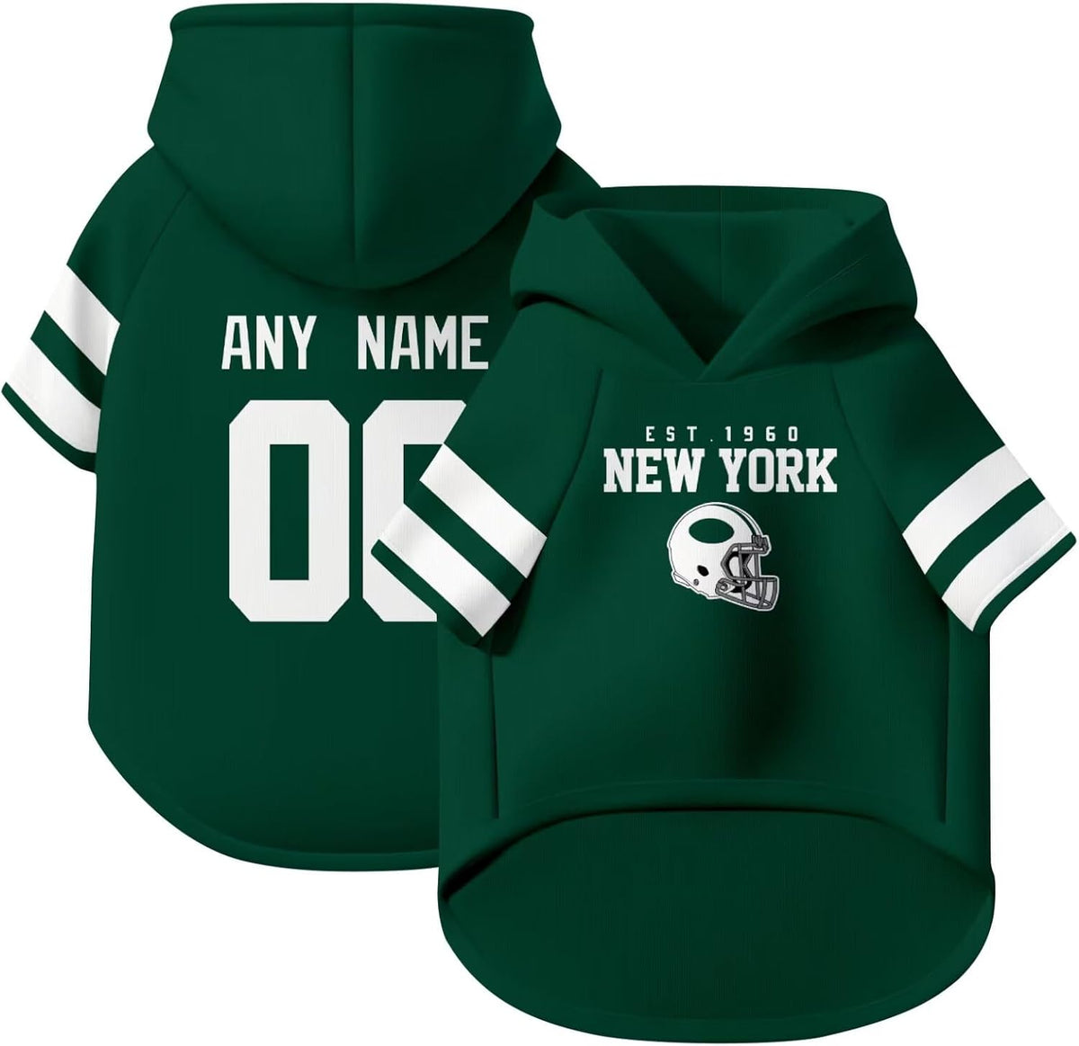 New York J Dog Hoodie Pet Clothes Jersey Custom Name and Number Gifts