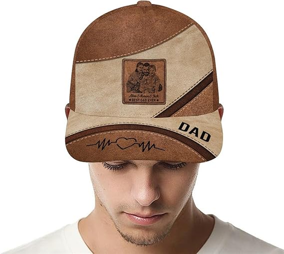 Personalized Dad Daddy Grandpa Classic Cap Custom Fathers Day Custom Photo Baseball Cap Best Dad Ever Baseball Hat Gifts