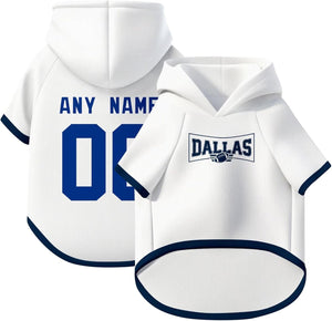 Dallas Dog Hoodie T-Shirt Custom Name and Number Jersey Pet Clothes Gifts