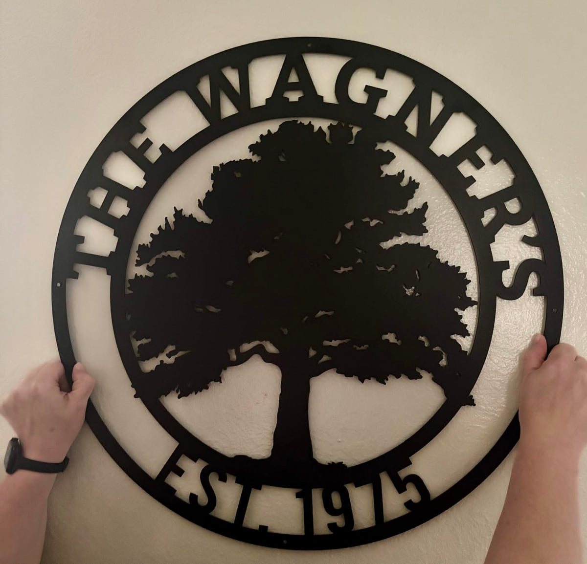 Tree of Life, Oak Tree Family Monogram, Custom Metal Signs, Personalized Wall Art, Split Letter Monogram, Metal Wall Decor, Last Name Sign, Family Name Sign, Dad Gift, Outdoor Garden Decor