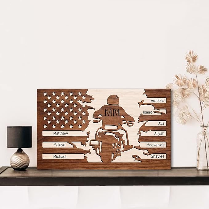Personalized gifts for Dad Papa Biker, Motorcycle Papa gifts, Fathers Papa plaque, Biker Papa sign, Fathers day motorcycle gift, Papa gifts for christmas decor, Gifts for bikers gift