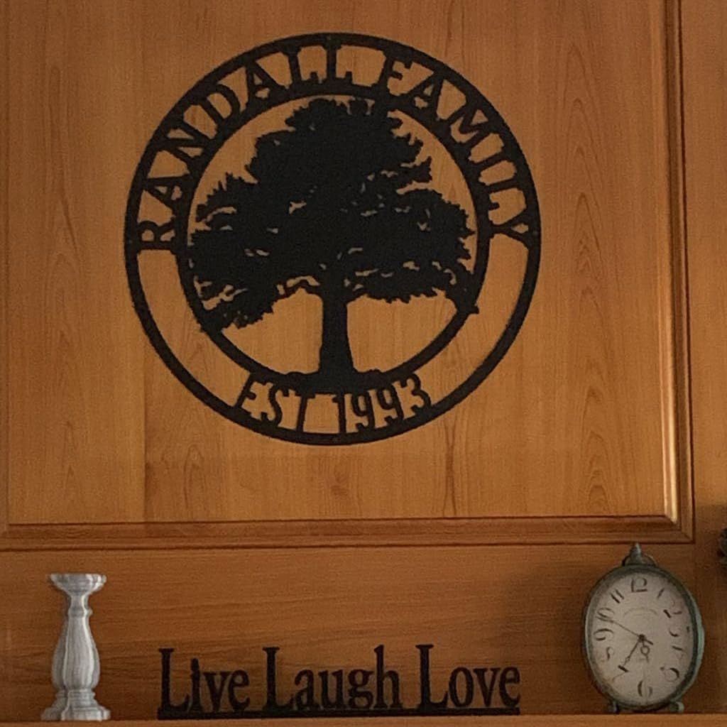 Tree of Life, Oak Tree Family Monogram, Custom Metal Signs, Personalized Wall Art, Split Letter Monogram, Metal Wall Decor, Last Name Sign, Family Name Sign, Dad Gift, Outdoor Garden Decor