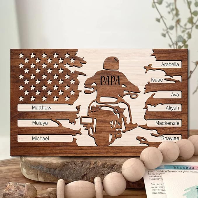 Personalized gifts for Dad Papa Biker, Motorcycle Papa gifts, Fathers Papa plaque, Biker Papa sign, Fathers day motorcycle gift, Papa gifts for christmas decor, Gifts for bikers gift