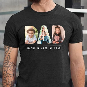 Personalized Papa Dad Gifts Custom Photo and Name - Funny New Dad Shirt for Papa, Grandpa