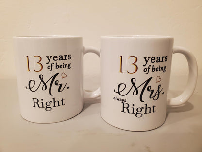 Custom Year Wedding Gifts for Couple, 60th Anniversary Ideal Gifts for Wife Husband Parents Couple Grandparents, Custom Year Anniversary Engagement Gifts for couple, Anniversary Coffee Mug