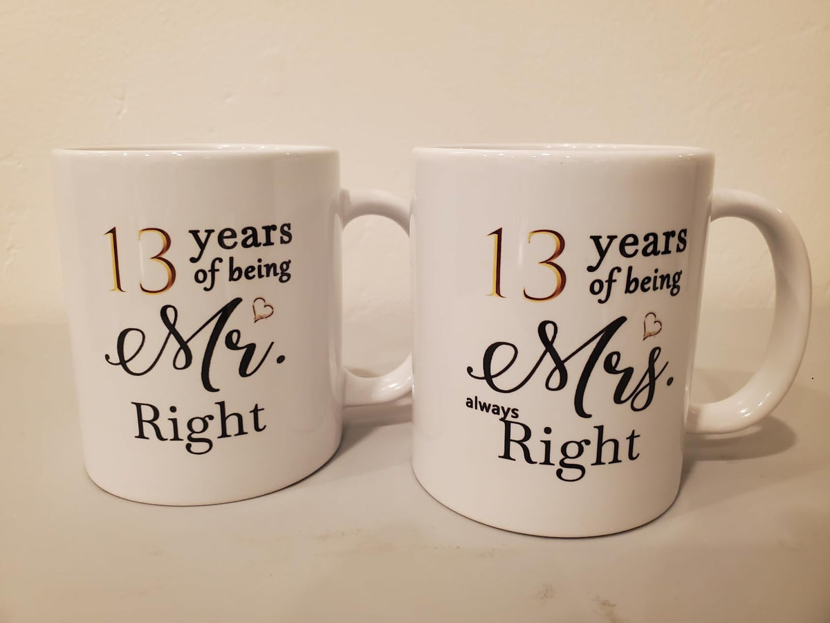 Custom Year Wedding Gifts for Couple, 60th Anniversary Ideal Gifts for Wife Husband Parents Couple Grandparents, Custom Year Anniversary Engagement Gifts for couple, Anniversary Coffee Mug
