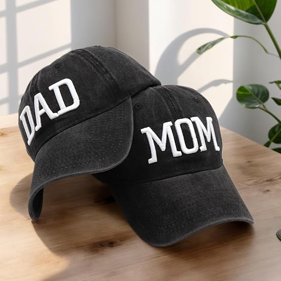 Mom and Dad Hats New Dad Mon Parents Gifts for Couples Fathers Day Embroidered Baseball Caps