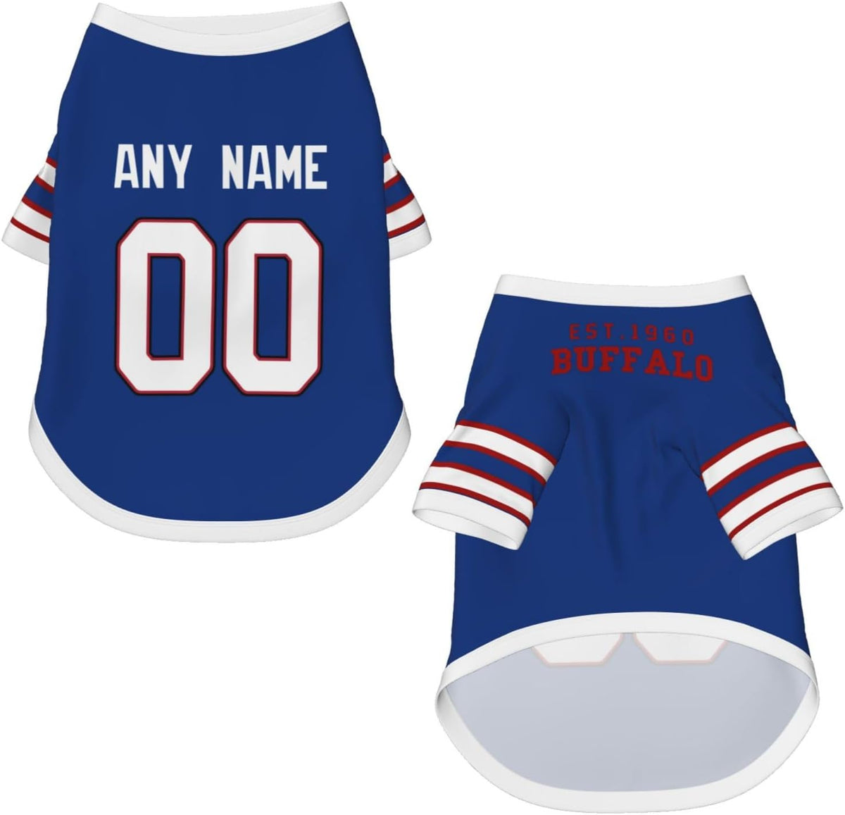 Buffalo Dog T-Shirt Jersey Style Pet Clothes Custom Name and Number Football Fans Gifts