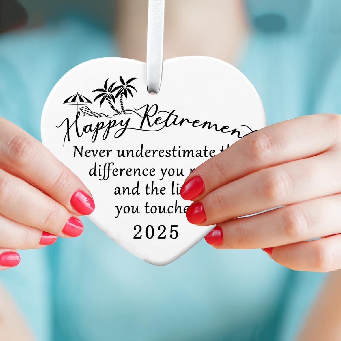 Retirement Gifts for Woman 2025 Never Underestimate The Difference You Made Ceramics Christmas Ornament Happy Retirement Appreciation Gift for Retired Women Men Coworker Boss Nurse Teacher Friend