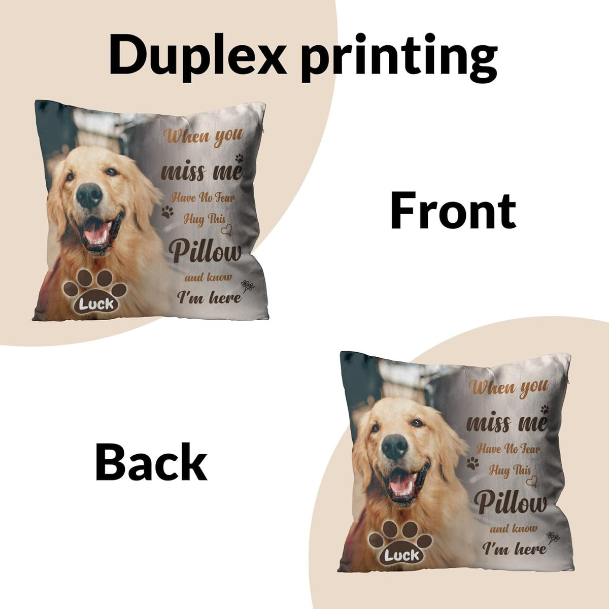 Custom Pet Memorial Throw Pillow with Photo, Personalized Sympathy Gifts for Dog Cat Loss, Pet Memorial Gifts for Pet Loss, Birthday, Christmas