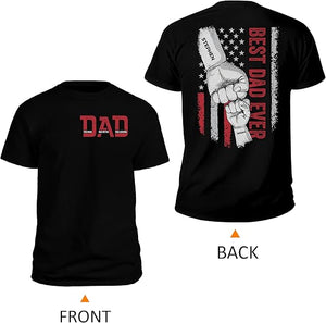 Personalized Shirt for Dad Grandpa Husband Papa - Best Dad Ever - Fathers Day Birthday Gift from Daughter Son Wife