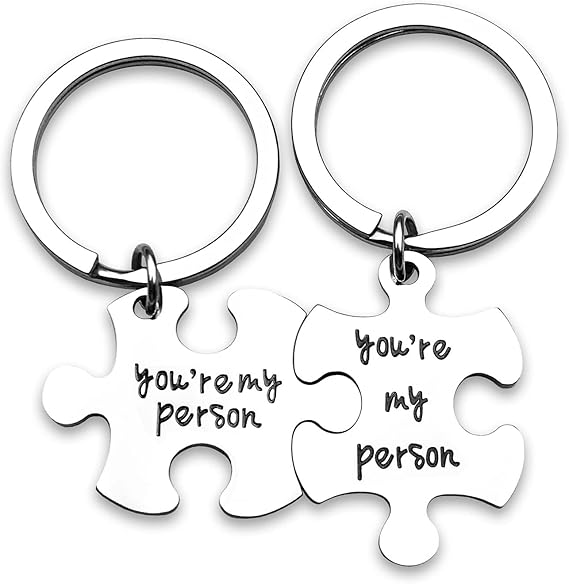 Couple Gifts Keychain My Person Love You Puzzle Piece Heart Keychain His Crazy Her Weirdo Valentines Day Him Boyfriend