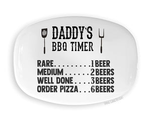 Personalized BBQ Time Plate | Daddy Grilling Platter | Father's Day Gift for Dad Papa Daddy | From Kids Grandchildren | Custom Tray Husband