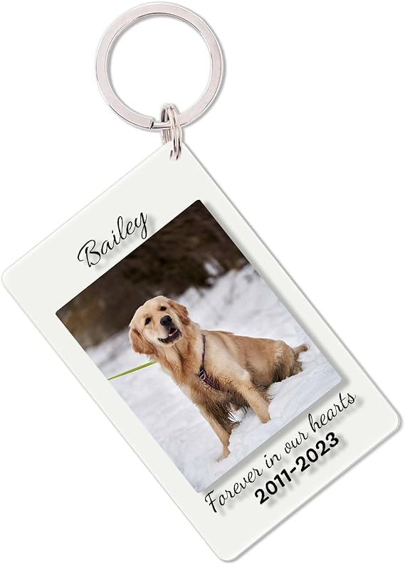 Personalized Pet Memorial Keychain, Custom Pet Keychain, Personalized Dog Cat Memorial Gift, Pet Lover Pet Loss Gifts