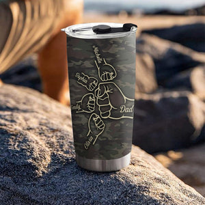 Personalized Dad Tumblers with Kids Names, Father's Day Tumbler, Gift for Fathers Day, Best Dad Ever Tumbler, Dad's Fist Bump, Custom Gifts for Father from Kids