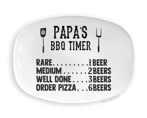 Personalized BBQ Time Plate | Daddy Grilling Platter | Father's Day Gift for Dad Papa Daddy | From Kids Grandchildren | Custom Tray Husband