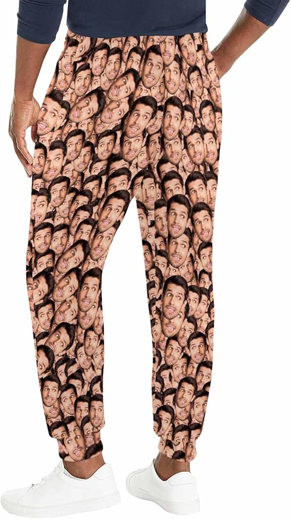 Custom Face Sweatpants with Picture, Personalized Smiley Photo Sweatpants, Funny Sweatpants with face,Funny Sweatpants Gifts for Men Women
