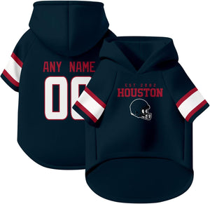 Houston Dog Hoodie T-Shirt Pet Clothes Jersey Custom Name and Number Gifts