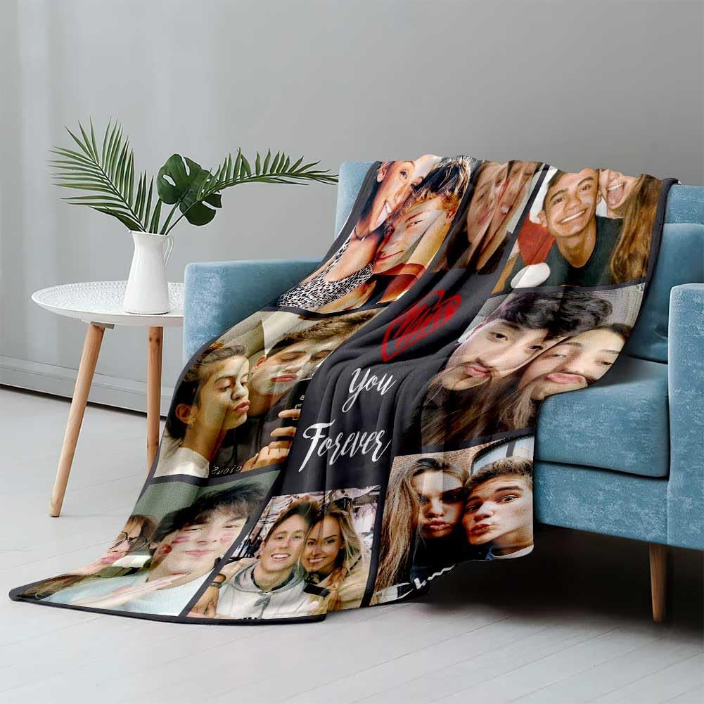 Custom Photo Blanket I Love You Girlfriend Boyfriend Gifts, Personalized Blankets Couples Gifts Christmas Blankets Women Gifts
