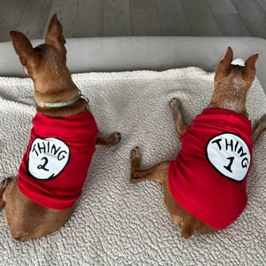 Dog Shirts for Pet Clothes Soft Breathable Puppy Shirts Pop Culture Thing 1 to Thing 9 Printed Pet T-Shirt