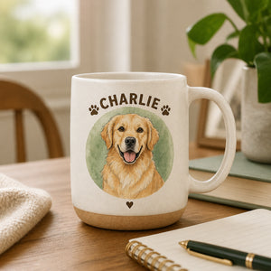 Custom Pet Portrait + Name Mug — Watercolor Circle Edition - Personalized Pottery Mug 6210449e-872a-465b-b32a-fbfda746beff.jpg