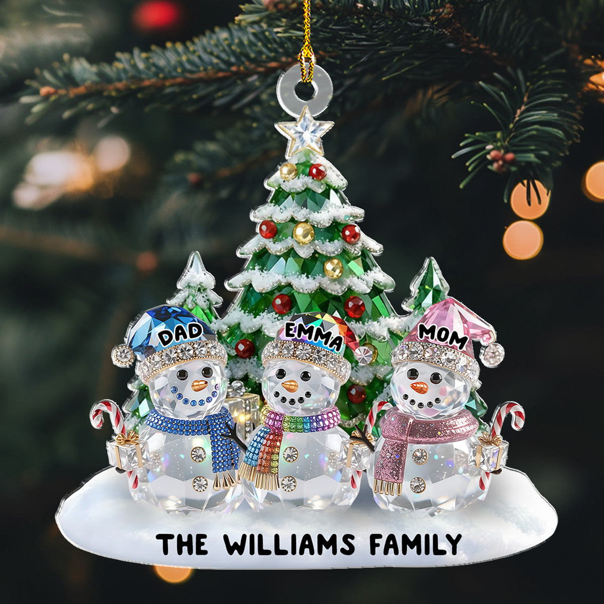 Elegant Glass Snowman Family - Personalized Acrylic Ornament - Christmas Gift For Family 6211f5df-bc9b-4ee0-8474-234b4d25de35-2.jpg