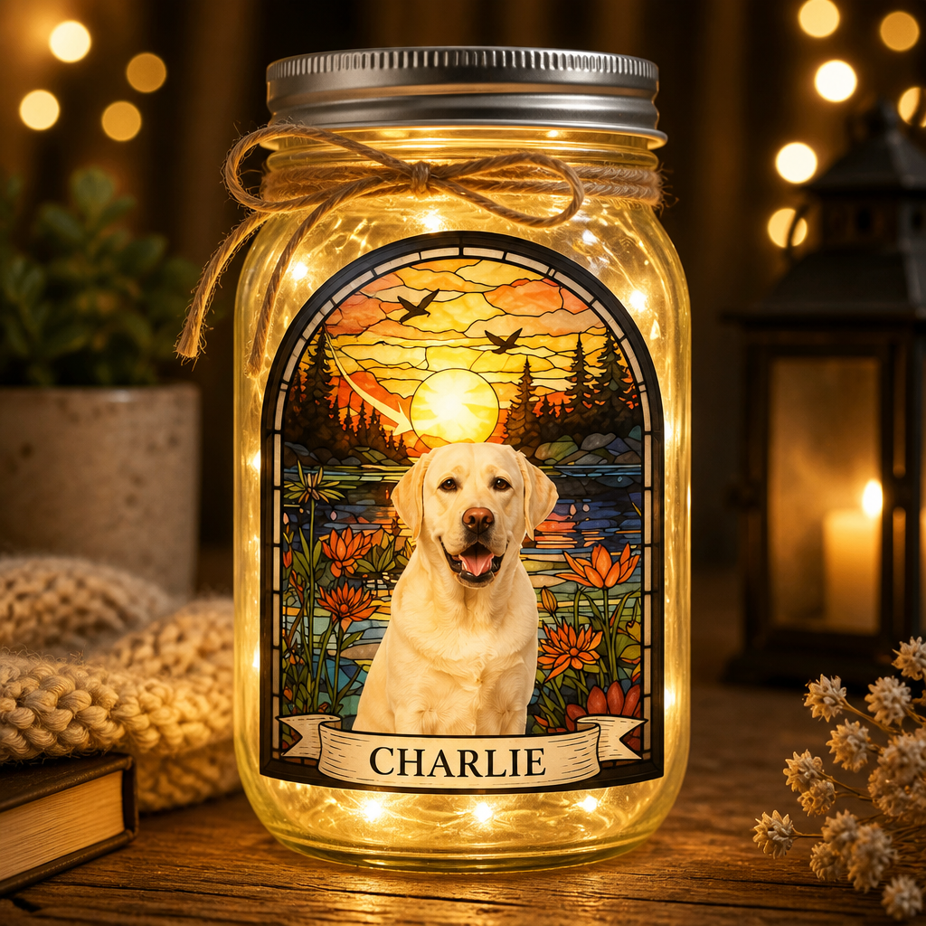 Pet Memorial Mason Jar Light – Photo + Name – "Always With You" - Personalized Mason Jar Light 62154e6a-d95f-4b4e-9988-c668b3a430ef.png
