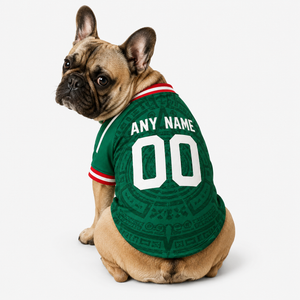 Mexico Dog Tshirt Pet Clothes Jersey Style Custom Name and Number Pet Clothes Gifts