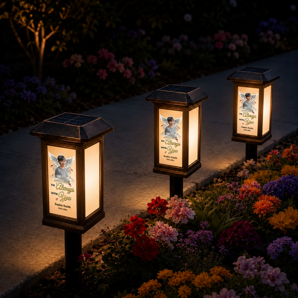 Custom Photo Solar Garden Light - Personalized Memorial Sympathy Gifts For Loss Of Mom, Dad - Forever In Our Hearts 6260b2f7-752a-4a6c-a546-d60a342398a1-mk3.png