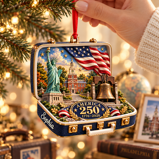 Personalized America 250th Anniversary 3D Suitcase Christmas Ornament – 1776–2026 USA Keepsake & Patriotic Gift 626e2b69-24f7-477a-94ae-38c53f2c4afd-American-250th-Anniversary-Suitcase-Ornament-4.png