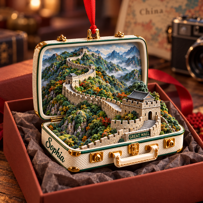 Personalized Great Wall of China 3D Suitcase Christmas Ornament – Travel Souvenir & Gift for China Lovers 6281ab39-7b06-4974-b5bc-2b0fdf3c806b-Great-Wall-Ornament-Gift-Presentation-3.png