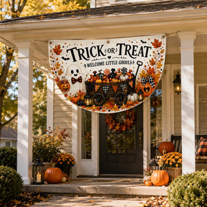 Trick or Treat Ghost Halloween Fan Flag Banner, Halloween Bunting Flag with Grommets, Fall Porch Fence Yard Decor, Indoor Outdoor Party 629edbd7-5a27-4505-80f9-04a10343df73-5.jpg