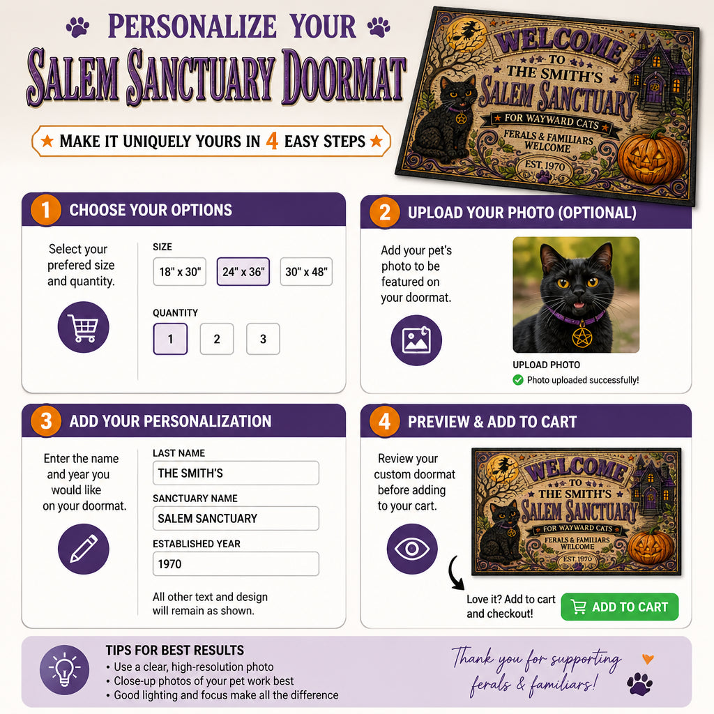 Welcome to the [Name]'s Salem Sanctuary Doormat — Personalized Name & Year - Personalized Doormat 62b62abb-1924-4777-8883-2c8987d0da96.jpg