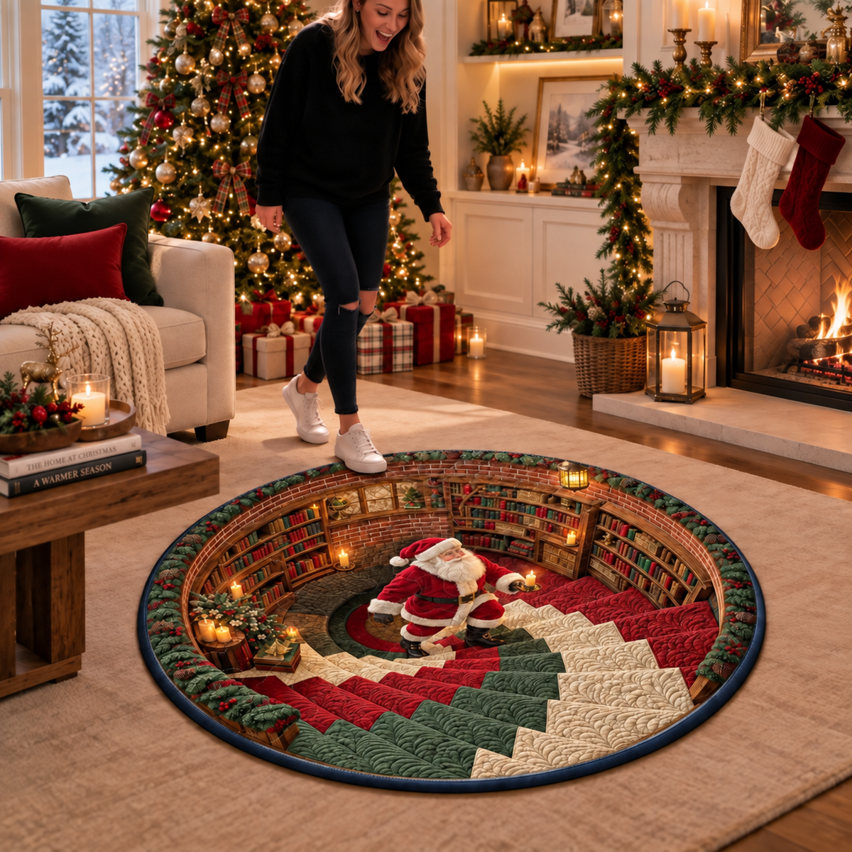 Personalized Quilted Round Mat - Merry Moments All Season - Personalized Christmas Birthday GiftFor Mom, Dad, Family, Husband, Wife 62c4430f-1121-4d1d-8c03-f1afa30237bd-dhf.png