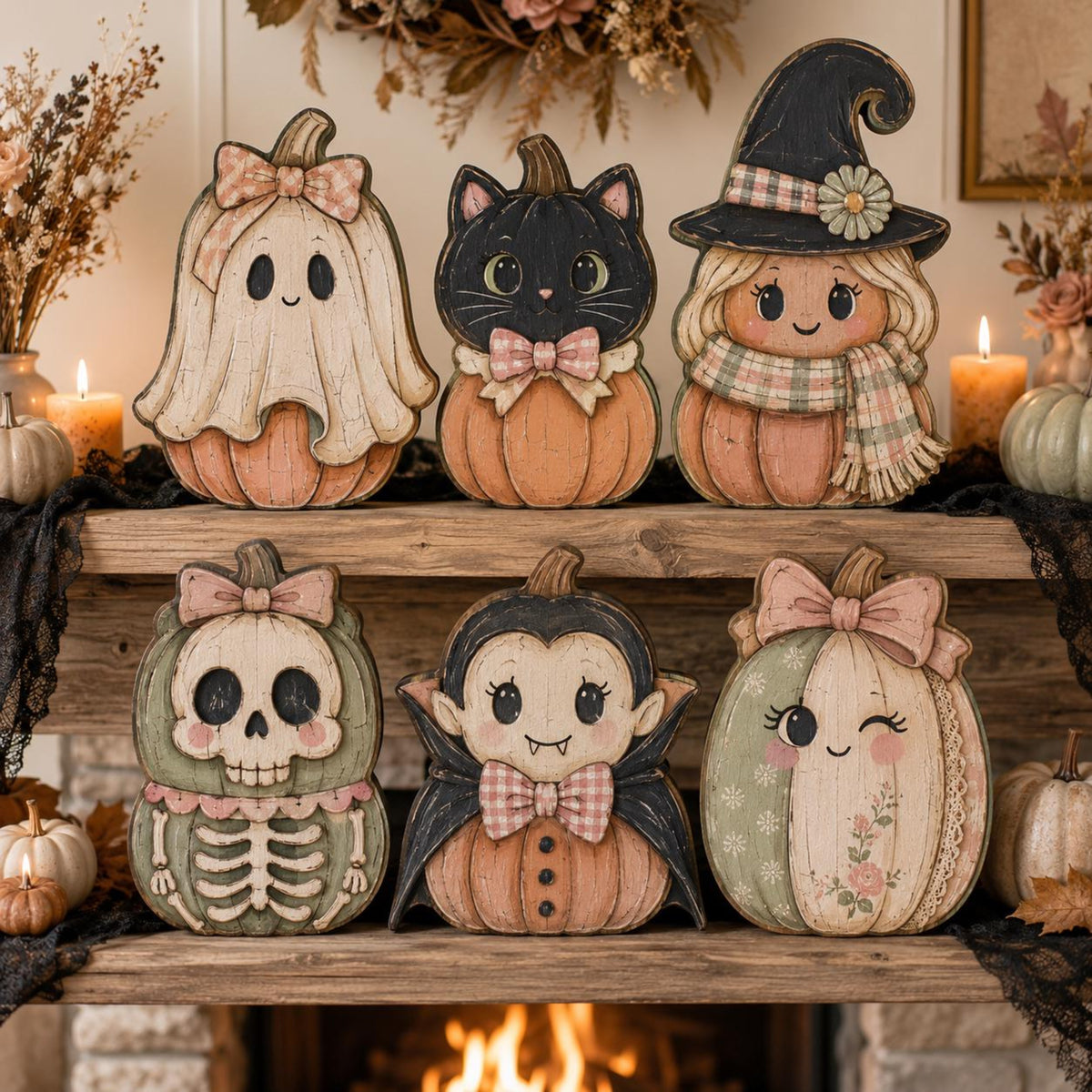 Farmhouse Halloween Wooden Blocks Decor, Rustic Cute Spooky Pumpkin Shelf Sitter Collection, Distressed Autumn Tiered Tray Figures 62f86086-a773-460c-ab9a-43a20d75fcef-2.jpg