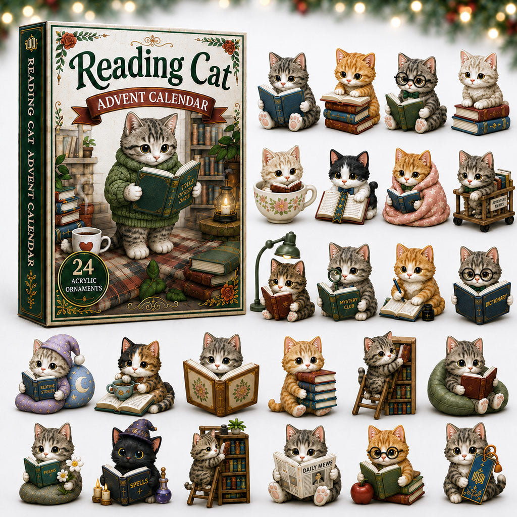 Reading Cat Advent Calendar 2026 - 24-Day Festive Countdown, Acrylic Charms Blind Box - Gift For Cat Lovers 62f97c61-d41d-4f27-809e-3fb534c40340-reading-cat.jpg