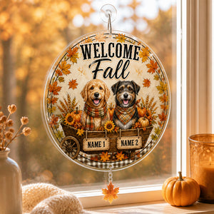 Welcome Fall Pet Portrait Garden Flag - Personalized 1 Layered Suncatcher with Charm 62ff2bca-fd5a-4fea-8afb-1dd4606540c1.jpg