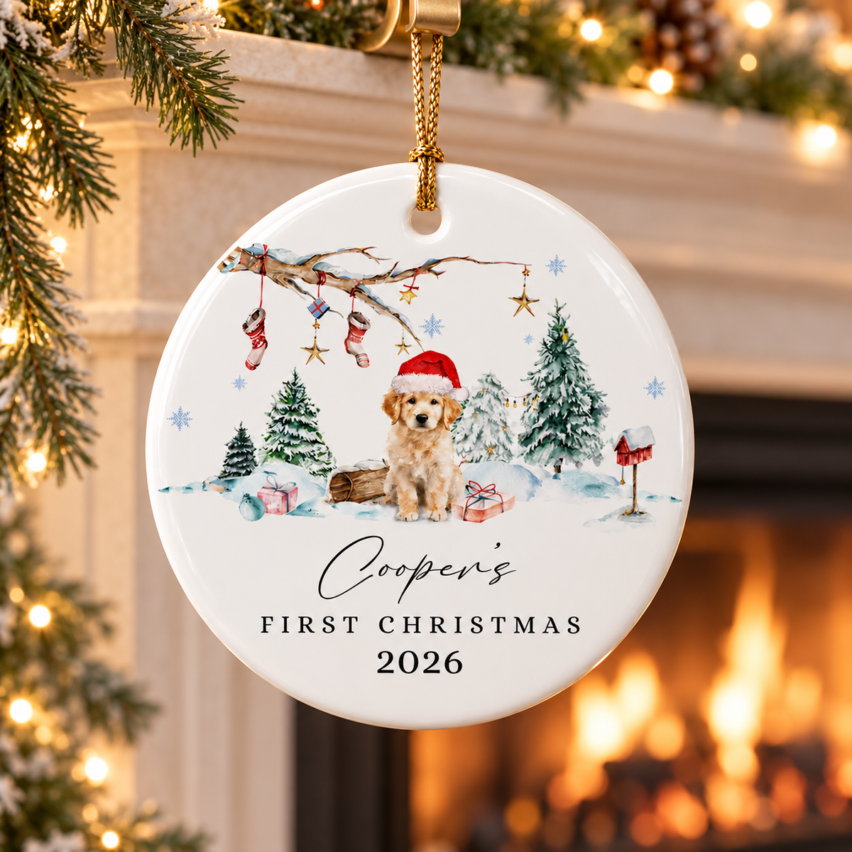 Custom Dog's First Christmas Ornament, Personalized Puppy's Portrait & Name Ceramic Keepsake 630dd866-767a-4228-bbef-6db3123127cf-banner-2.png