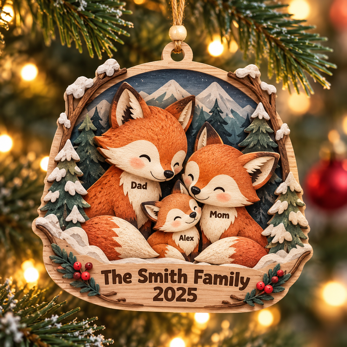 Personalized Fox Family Layered Wood Christmas Ornament, Custom Family Name Fox Ornament, Woodland Animal Family Keepsake, Christmas Gift 2026 631d6078-309d-429b-8c12-60797dfd686e-Layered-Fox-Family-Christmas-Ornament.png