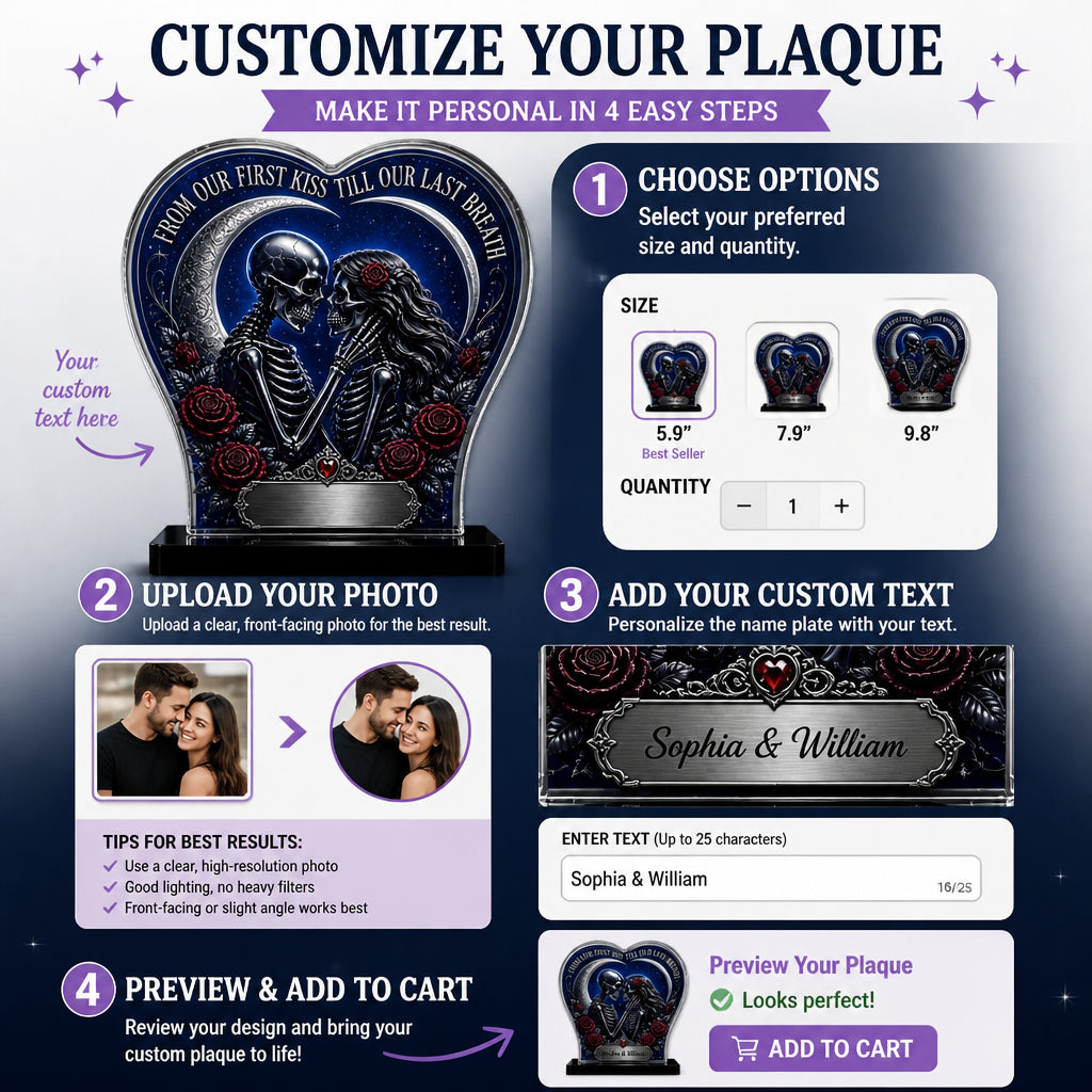 From Our First Kiss Gothic Skeleton Lovers Heart Plaque – Personalized Names - Personalized Heart Shaped Acrylic Plaque 632e9641-107c-4c56-b442-ace858500487.jpg