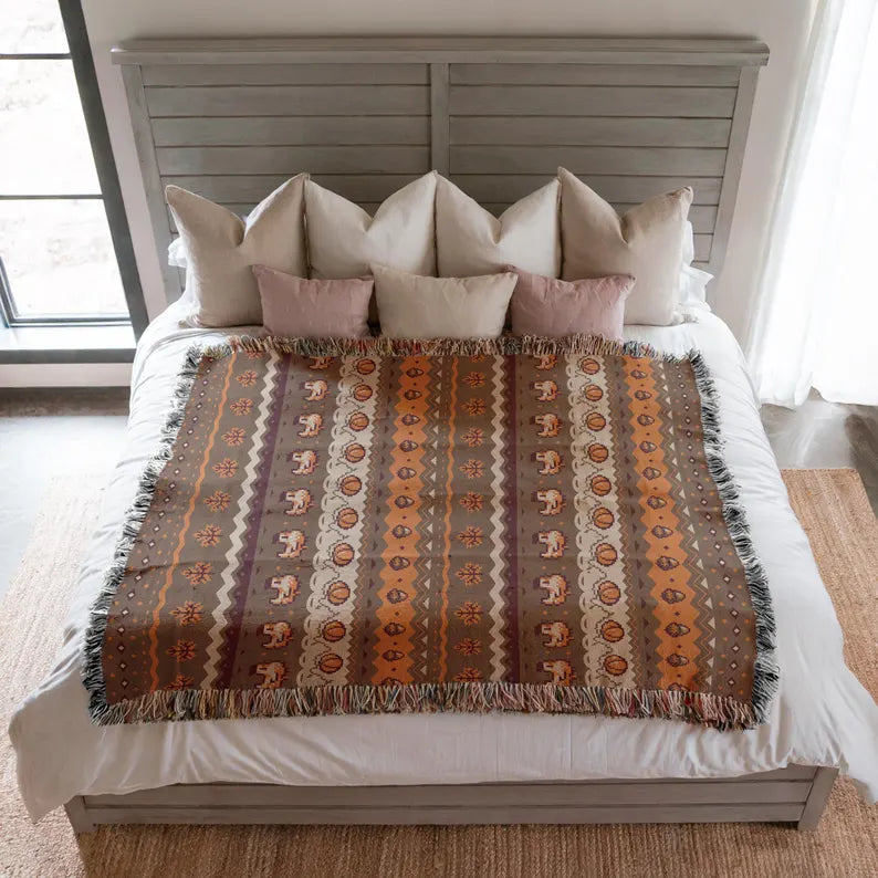 Stardew Fall Pixel Chickens Woven Throw Blanket | Pixel Pumpkins Home Decor | Autumn Fall Decoration | Tapestry Style | Housewarming Gift 632fff4d-942e-4a79-be0b-1c5f5fc0b967-SDFDS-4-.webp