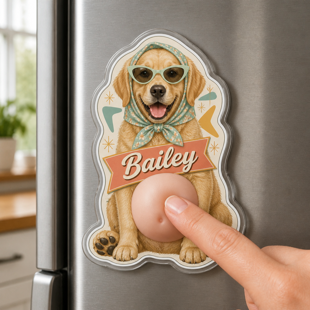 Custom Retro Pet Portrait Name Magnet - Personalized Acrylic Refrigerator Magnet - Soft Rubber Belly 634ef483-135f-41ea-9bb6-40aa3ea7f2db.png