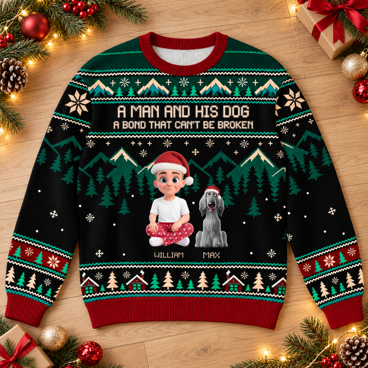 Custom Ugly Sweatshirt - Personalized Christmas Birthday Gifts For Dog Cat Lovers, Dog Dad And Mom, Cat Owners - Forever My Favorite Buddy 63554231-3b6e-4837-90c4-02fafe64acab-banner-3.png