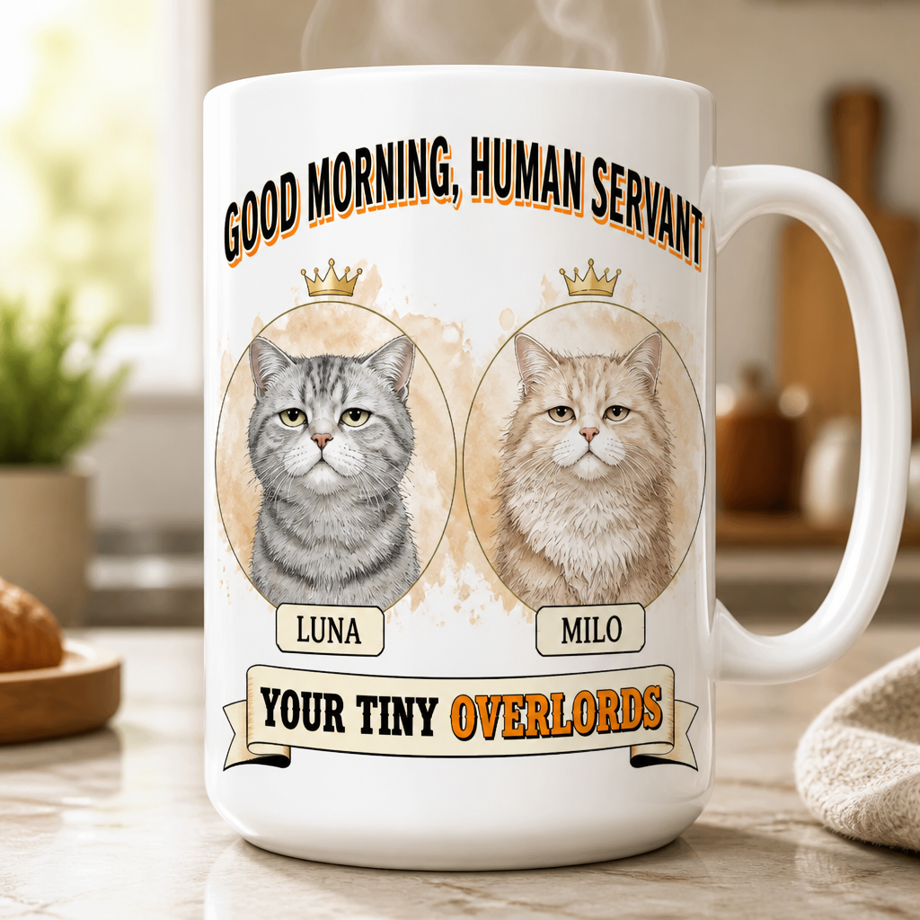 Good Morning Human Servant – Your Tiny Overlords Personalized Cat Portrait Mug - Personalized Mug 635a5fbb-7e54-46da-8f66-690712d16f65.png