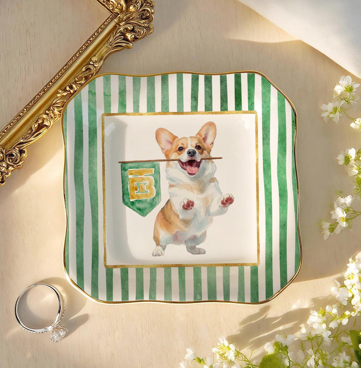 Custom Collegiate Pet Portrait Ring Dish, Graduation Gifts, School Logo Keepsake, Sports Team Pet Jewelry Dish, College Grad Gifts For Her 635b59ed-ecc5-4517-8e69-0b61817c92ca-7.jpg