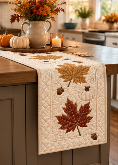 Neutral Maple Leaf Pumpkin Quilted Table Runner Patchwork Quilt Minimalist Autumn Kitchen Decor Elegant Fall Table Centerpiece New Cozy Gift 6367906b-ca57-49cd-8bac-d26f7a7d2048-set1_03_bottom_left.png